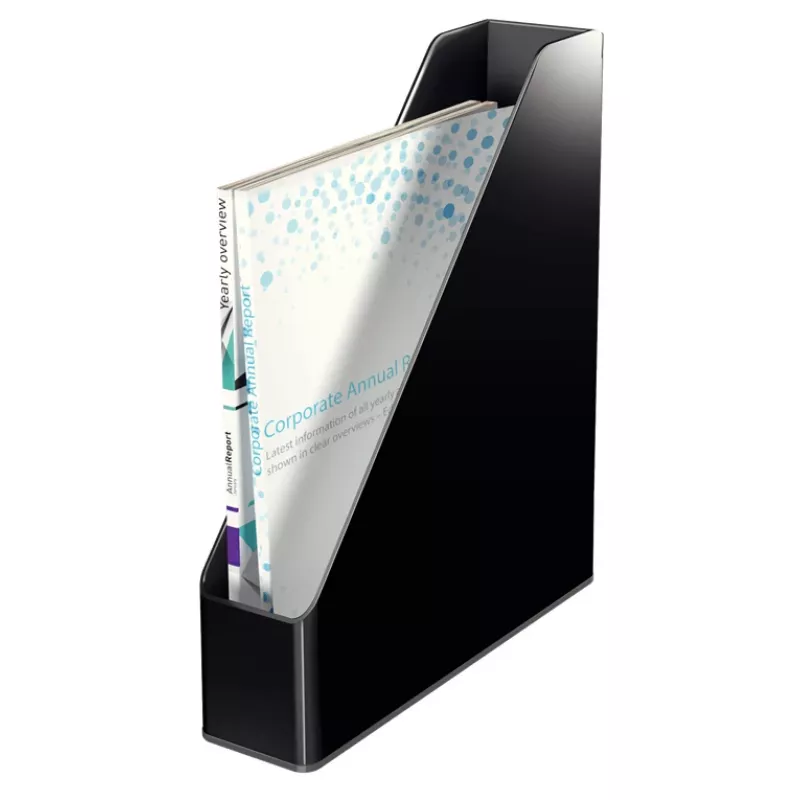 Leitz porta-revistas Dual Colour, preto, plástico, A4, 272 mm, 318 mm, 430 g