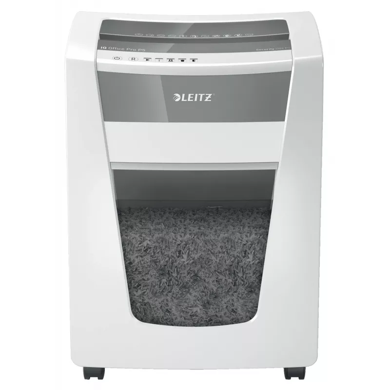 Leitz IQ Office Pro Destruidora de documentos P5, corte micro, 23 cm, 2 x 15 mm, 30 l, 300 folhas, 55 dB