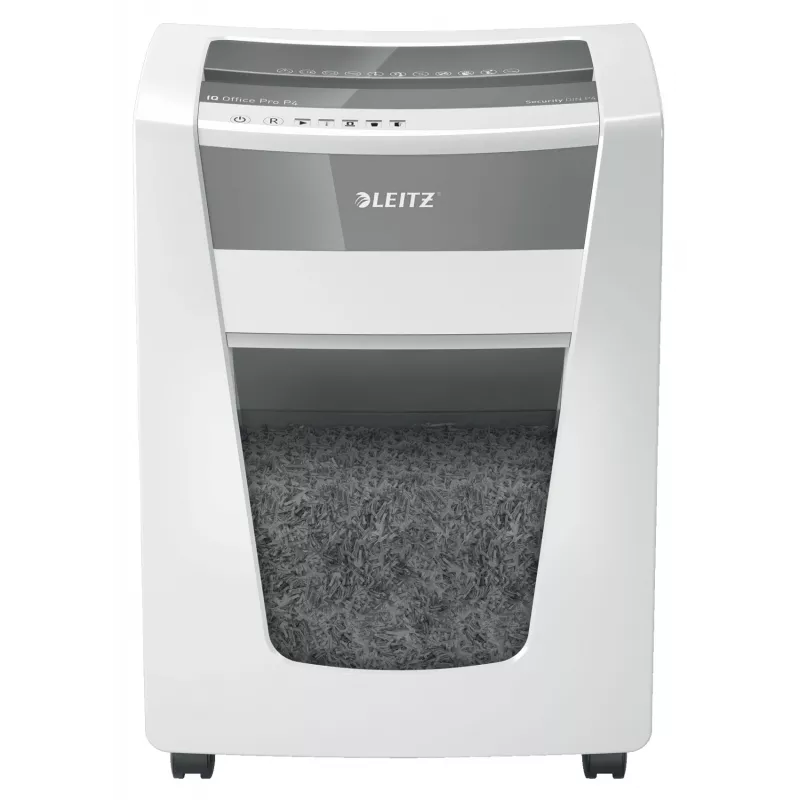 Leitz IQ Office Pro Destruidora de documentos P4, corte cruzado, 23 cm, 4 x 40 mm, 30 l, 275 folhas, 55 dB
