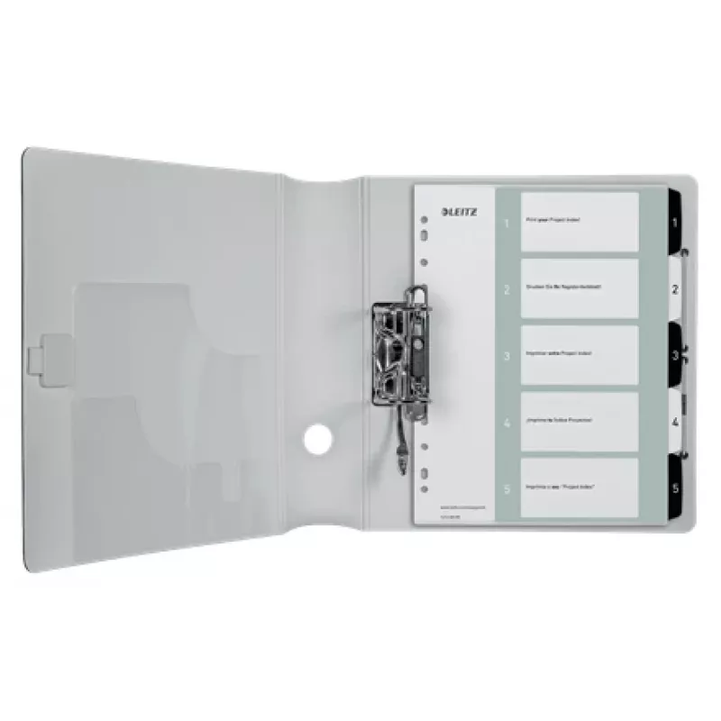 Leitz Índices imprimíveis PP A4+ 1-5 WOW branco/preto, separador numérico, polipropileno (PP), preto, branco, A4 Maxi, 245 mm, 305 mm