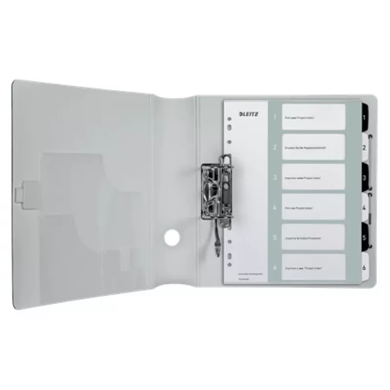 Leitz Índices imprimíveis PP A4+ 1-6 WOW branco/preto, separador numérico, polipropileno (PP), preto, branco, A4 Maxi, 245 mm, 305 mm