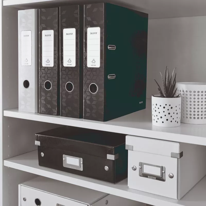 Leitz Dossier de arquivo 180° WOW POB/laminado A4/80 mm, A4, cartão, preto, 600 folhas, 80 g/m², 8 cm