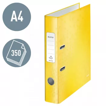Leitz Dossier 180° WOW POB/laminado A4/50 mm, A4, anel D, cartão, amarelo, 350 folhas, 285 mm