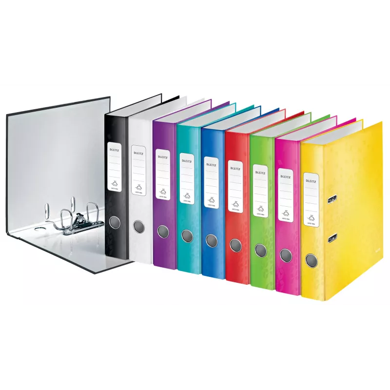 Leitz Dossier 180° WOW POB/laminado A4/50 mm, A4, anel D, cartão, amarelo, 350 folhas, 285 mm