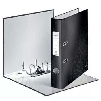 Leitz Dossier de arquivo 180° WOW POB/laminado A4/50 mm, A4, mecanismo Q, armazenamento, cartão, preto, 350 folhas