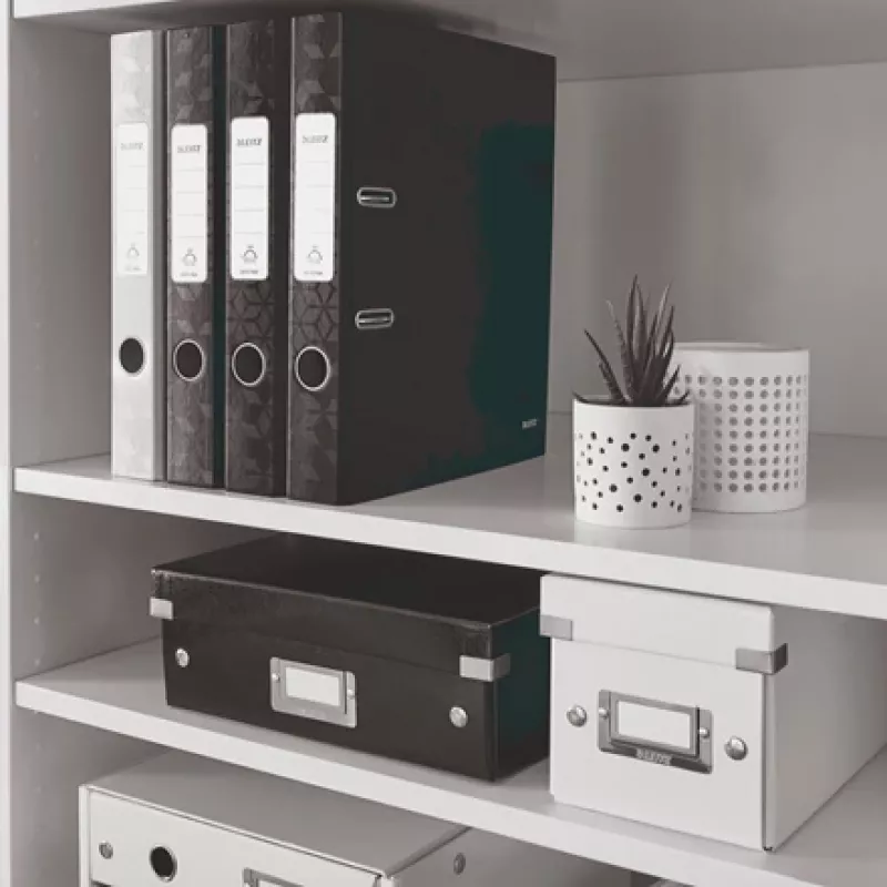 Leitz Dossier de arquivo 180° WOW POB/laminado A4/50 mm, A4, mecanismo Q, armazenamento, cartão, preto, 350 folhas