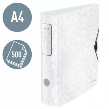 Leitz Dossier Active PP WOW A4/80 mm, A4, anel D, armazenamento, polyfoam, branco, 500 folhas