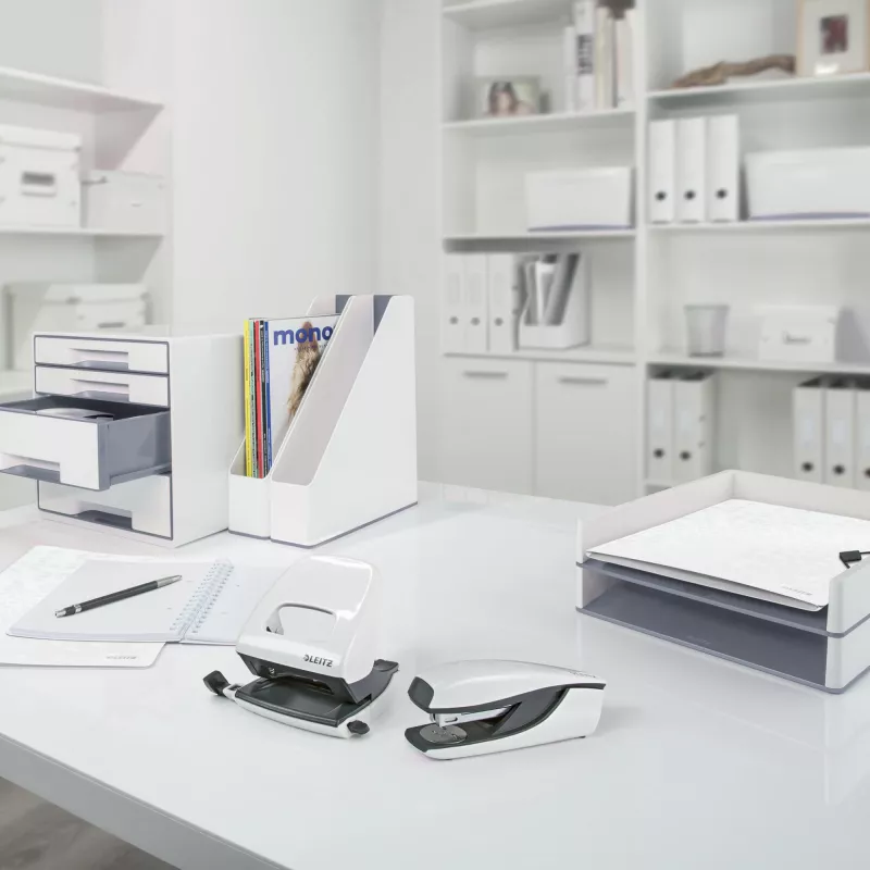 Leitz Dossier de arquivo Active PP WOW A4/65 mm, A4, anel D, armazenamento, polyfoam, branco, 350 folhas