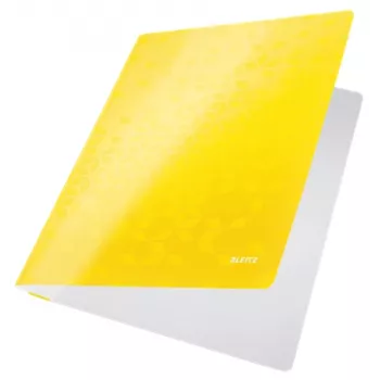 Leitz Pasta de aba em cartão WOW A4, pasta convencional, A4, cartão, amarelo, formato vertical, 250 folhas