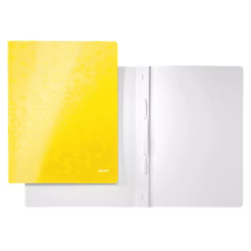 Leitz Pasta de aba em cartão WOW A4, pasta convencional, A4, cartão, amarelo, formato vertical, 250 folhas