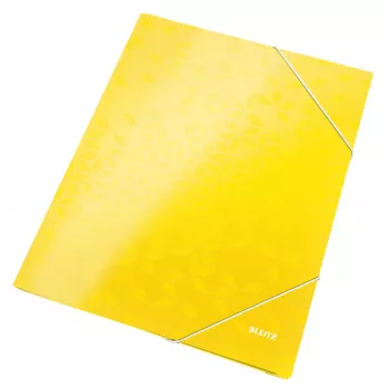 Leitz Pasta de 3 abas WOW Card/POB A4, pasta de apresentação, A4, polipropileno (PP), amarelo, 250 folhas, 80 g/m²