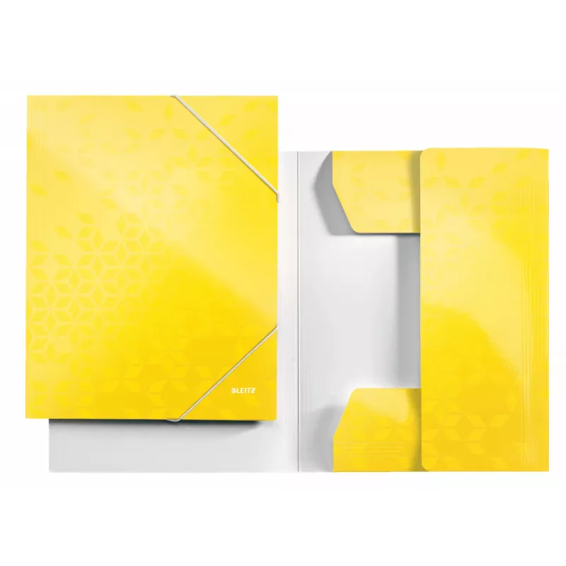 Leitz Pasta de 3 abas WOW Card/POB A4, pasta de apresentação, A4, polipropileno (PP), amarelo, 250 folhas, 80 g/m²