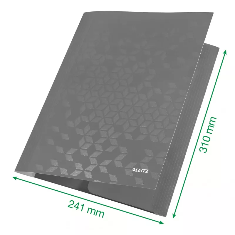 Leitz Pasta de 3 abas WOW Card/POB A4, pasta de abas, A4, polipropileno (PP), preto, 150 folhas, elástico