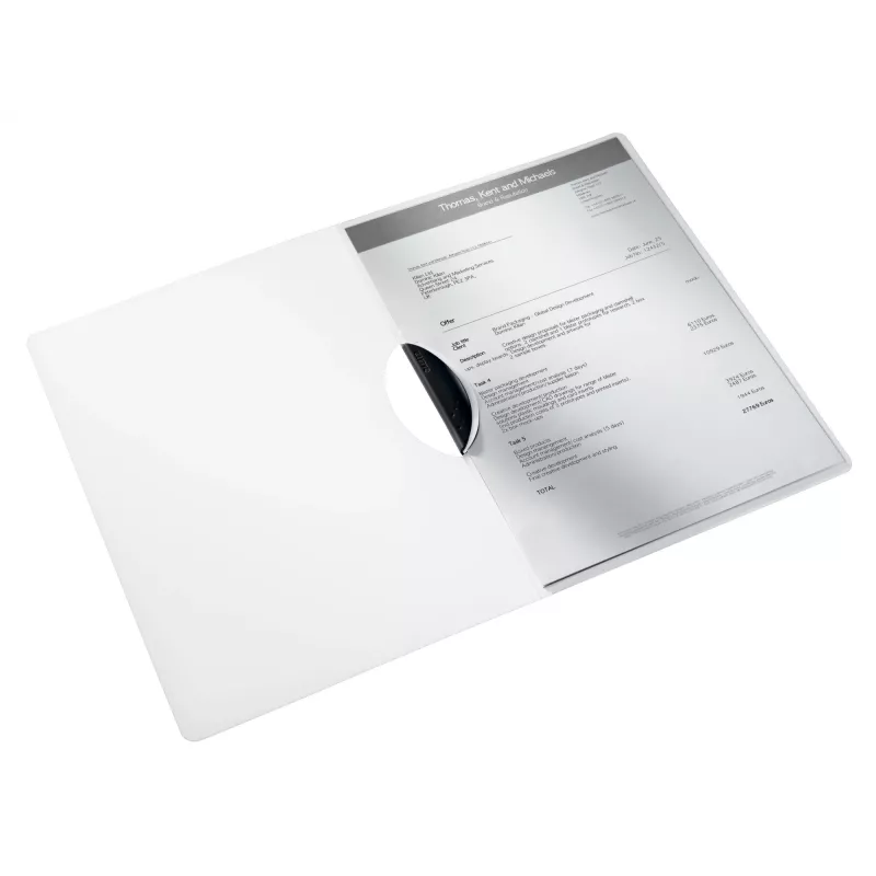 Leitz Pasta transparente ColorClip WOW A4 PP, pasta de apresentação, A4, polipropileno (PP), branco, 30 folhas, 80 g/m²