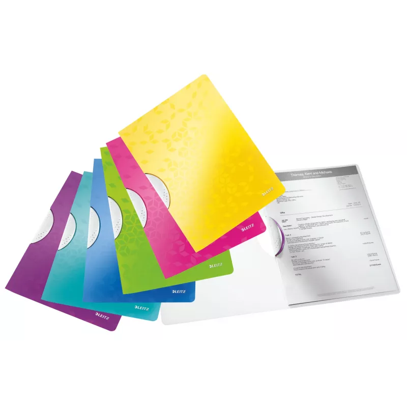Leitz Pasta de aba ColorClip WOW A4 PP, pasta de apresentação, A4, polipropileno (PP), amarelo, 30 folhas, 80 g/m²