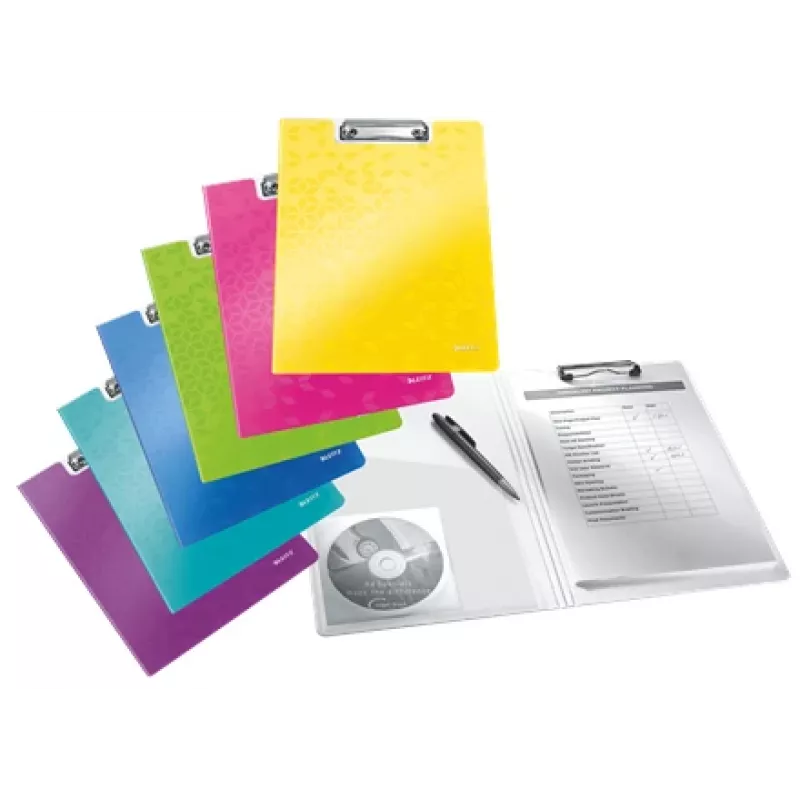 Leitz Prancheta com tampa WOW, A4, polyfoam, branco, 75 folhas, 1 bolsa, 230 mm