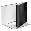 Leitz Ficheiro de anéis WOW laminado A4+ 4DR/25 mm, A4, anel redondo, armazenamento, cartão, preto, brilhante