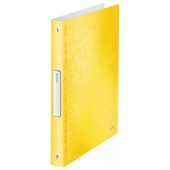 Leitz Ficheiro de anéis WOW, A4, anel redondo, armazenamento, polipropileno (PP), amarelo, brilhante
