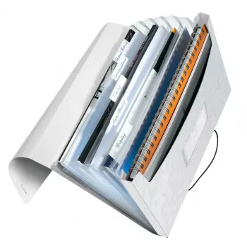Leitz Pasta de projeto WOW PP, pasta extensível, A4, polipropileno (PP), branco, formato horizontal, 250 folhas
