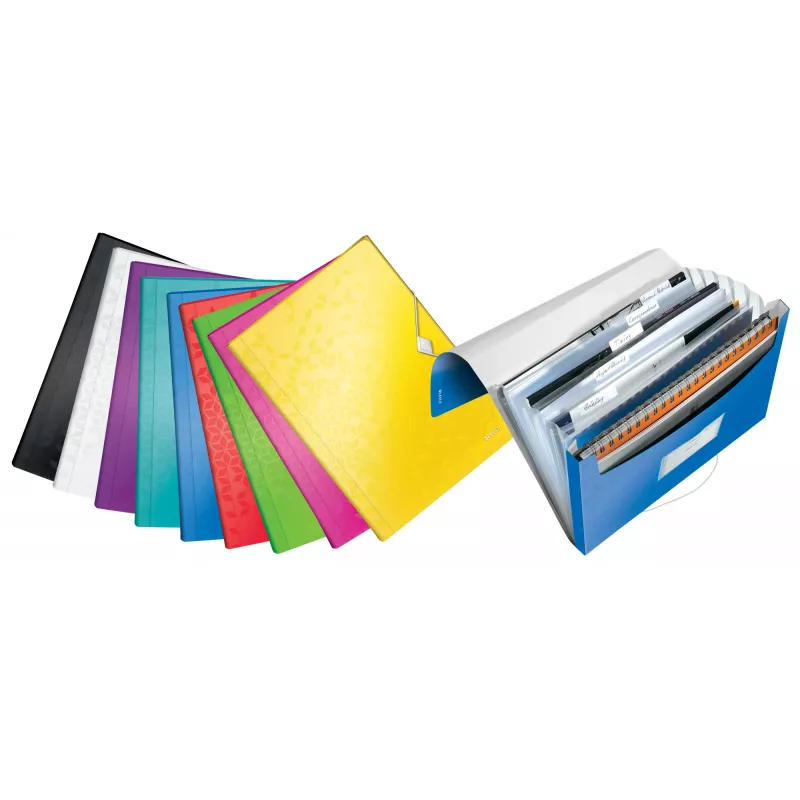 Leitz Pasta de projeto WOW PP, pasta extensível, A4, polipropileno (PP), branco, formato horizontal, 250 folhas