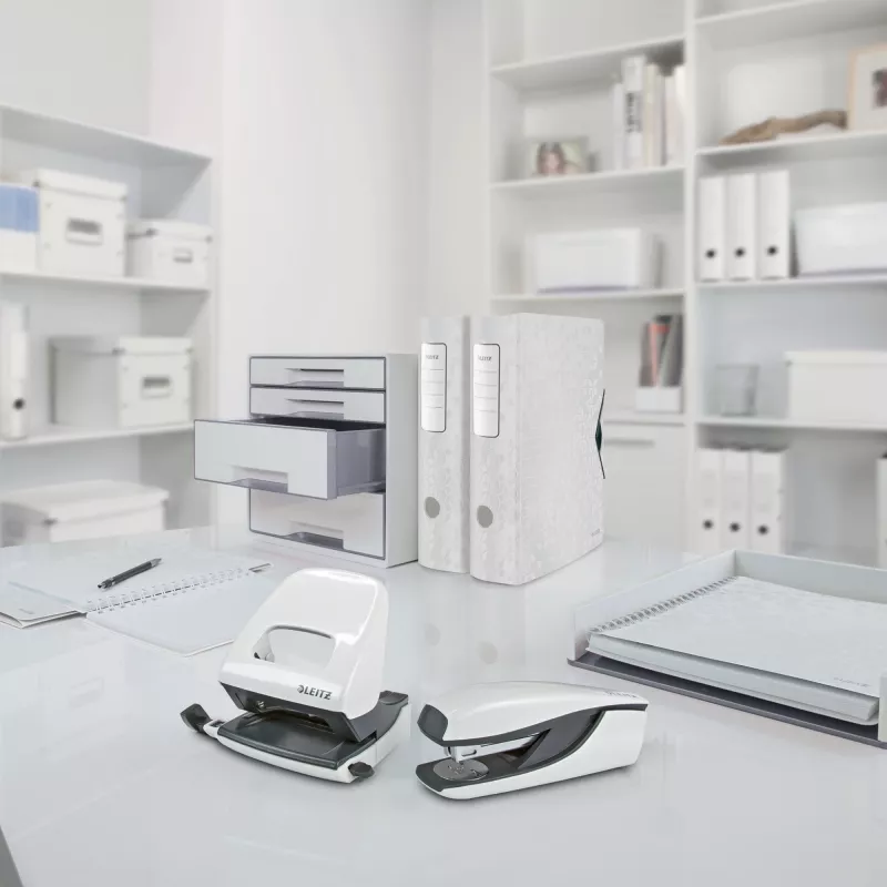 Leitz Pasta de projeto WOW PP, pasta extensível, A4, polipropileno (PP), branco, formato horizontal, 250 folhas