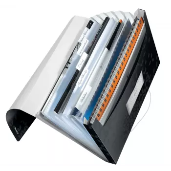 Leitz Pasta de projeto WOW PP, pasta de envelope, A4, polipropileno (PP), preto, formato horizontal/vertical, 250 folhas