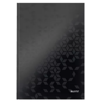 Leitz Caderno WOW A4 quadriculado com capa dura 90 g/80 folhas, padrão, preto, A4, 80 folhas, 80 g/m², papel quadriculado