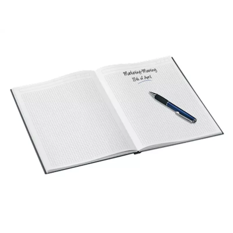 Leitz Caderno WOW A4 quadriculado com capa dura 90 g/80 folhas, padrão, preto, A4, 80 folhas, 80 g/m², papel quadriculado
