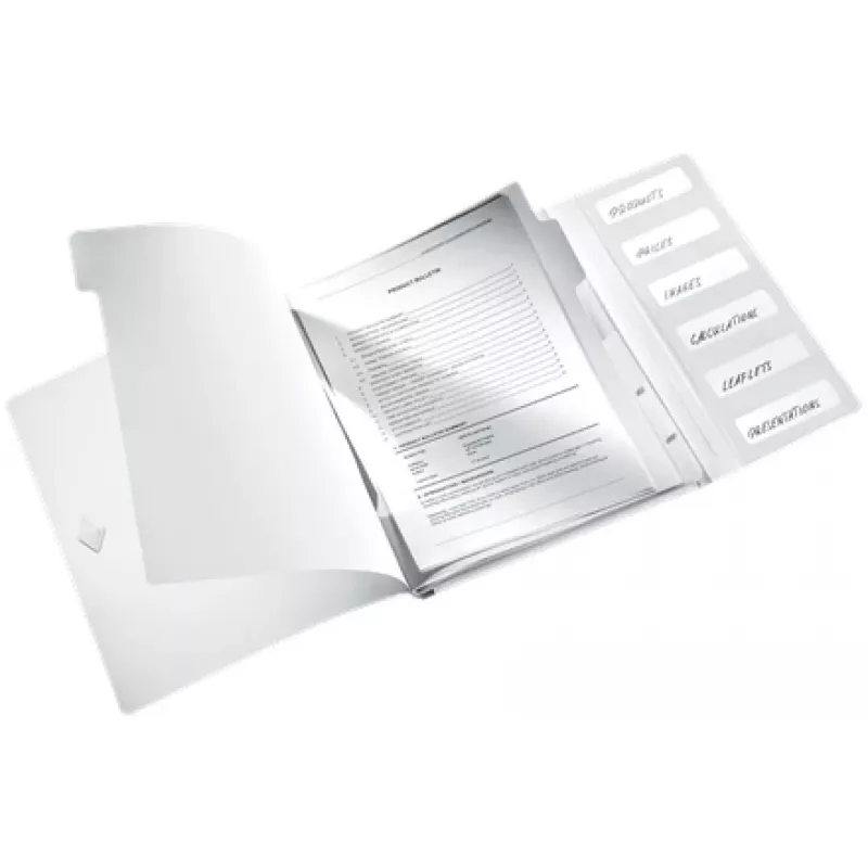 Leitz WOW PP Separadores para dossier rápido 6 divisões, pasta suspensa convencional, A4, polipropileno (PP), branco, brilhante, 200 folhas