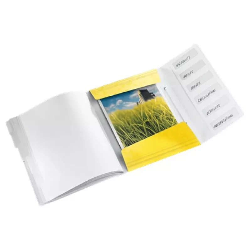 Leitz WOW PP Livro de separadores, 6 abas, pasta de arquivo convencional, A4, polipropileno (PP), amarelo, brilhante, 200 folhas