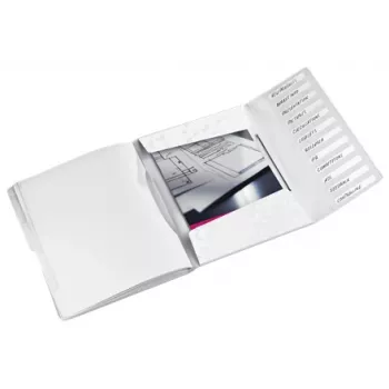 Leitz WOW Separadores de fichário PP, 12 separadores, Ficheiro de arquivo convencional, A4, Polipropileno (PP), Branco, Brilhante, 200 folhas