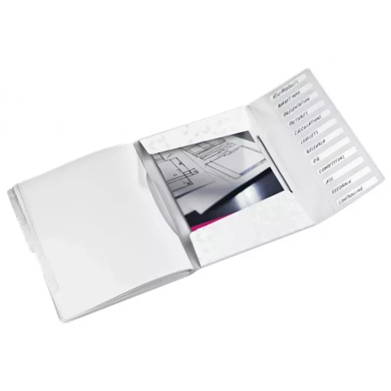 Leitz WOW Separadores de fichário PP, 12 separadores, Ficheiro de arquivo convencional, A4, Polipropileno (PP), Branco, Brilhante, 200 folhas