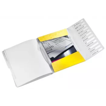 Leitz Separadores de fichário WOW PP 12 divisões, A4, Polipropileno (PP), Amarelo, 200 folhas, 80 g/m², 265 mm