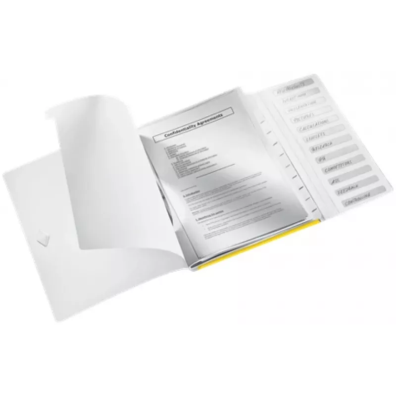Leitz Separadores de fichário WOW PP 12 divisões, A4, Polipropileno (PP), Amarelo, 200 folhas, 80 g/m², 265 mm