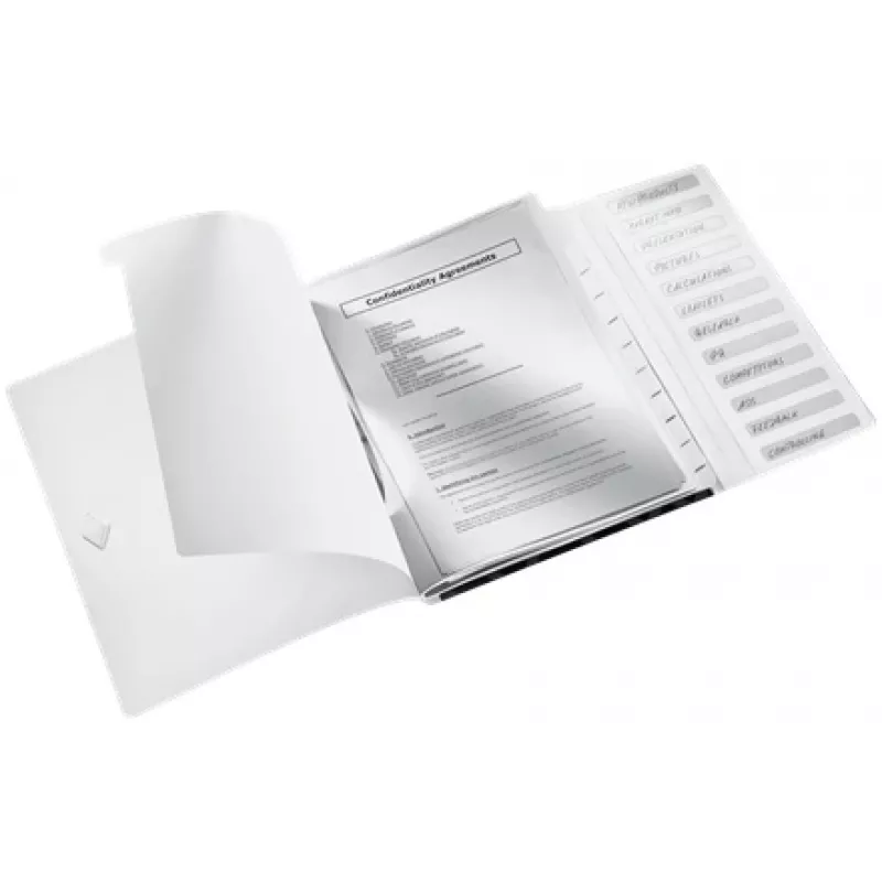 Leitz Separadores de fichário WOW PP 12 separadores, Ficheiro de arquivo convencional, A4, Polipropileno (PP), Preto, Brilhante, 200 folhas