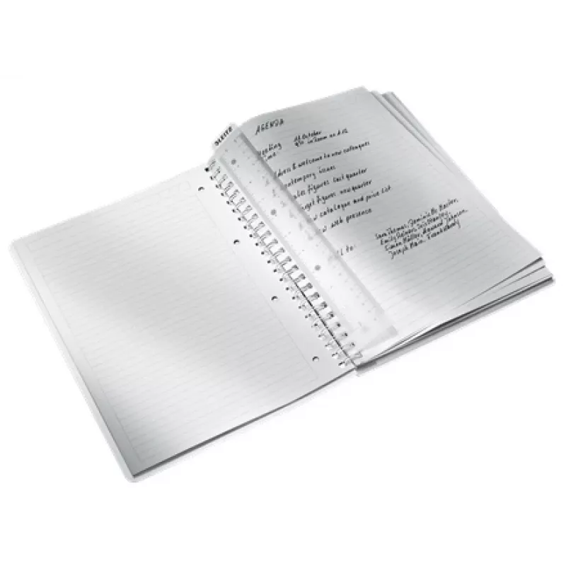 Leitz Caderno WOW A4 pautado, Encadernação em espiral com capa PP, Monocromático, Preto, A4, 80 folhas, 80 g/m², Capa mole