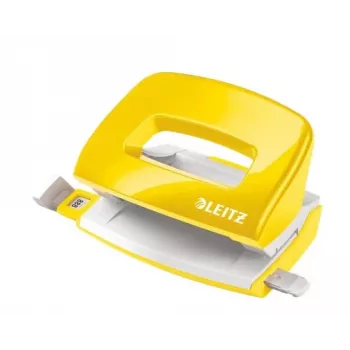 Leitz Perfurador NeXXt WOW Mini 2 furos / 10 folhas, 10 folhas, Amarelo, Plástico, 8 cm, 5,5 mm, A4, A5, A6, Fólio, Quarto US, 8 x 8 x 8 cm