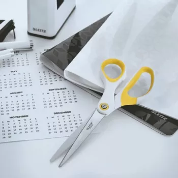 Leitz Tesoura de escritório WOW Titanium 205 mm, Adulto, Corte reto, Unidade, Branco, Amarelo, Aço inoxidável, Tesoura de escritório