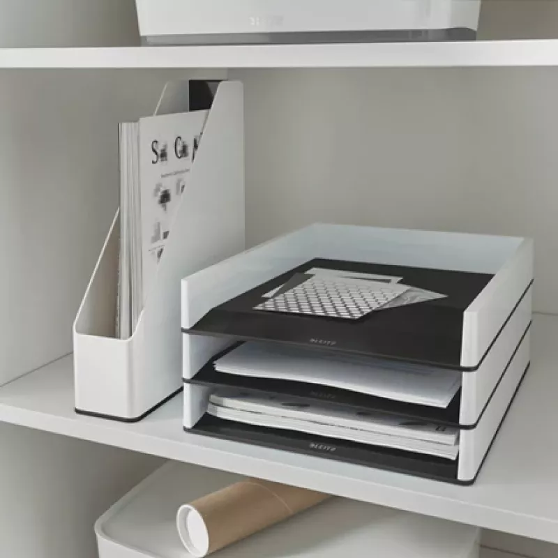 Leitz Bandeja de correspondência WOW Dual Colour, Plástico, Preto, Branco, A4, A4, 267 mm, 336 mm
