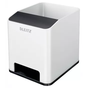 Leitz Porta-canetas Sound WOW, Preto, Branco, Poliestireno, 90 mm, 101 mm, 100 mm, 140 g