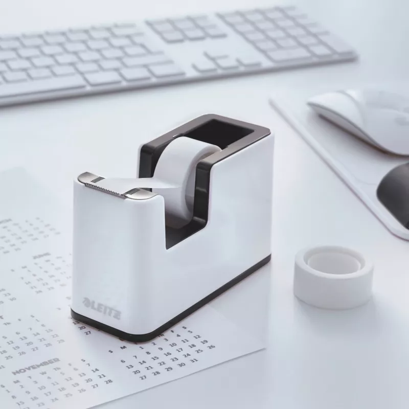 Leitz Fita adesiva de mesa WOW, 1,9 cm, 33 m, Poliestireno (PS), Preto, Branco, 51 mm, 126 mm