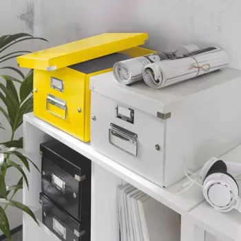 Leitz Caixa de armazenamento média Click & Store WOW, Amarelo, Cartão, 281 mm, 370 mm, 200 mm, 900 g