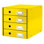 Leitz Gaveteiro Click & Store WOW (4 gavetas), Amarelo, Cartão, 286 mm, 282 mm, 2,49 kg, Alemanha