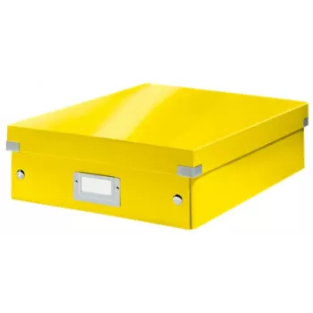Leitz Caixa organizadora média Click & Store WOW, Caixa de armazenamento, Amarelo, Retangular, Cartão, Monocromático, Interior