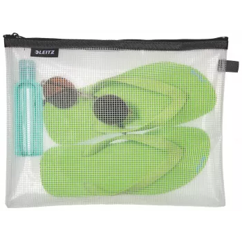 Leitz Bolsa de viagem impermeável WOW Large, Unissexo, Bolsa de acessórios, Grande, Fecho de correr, Impermeável, Preto
