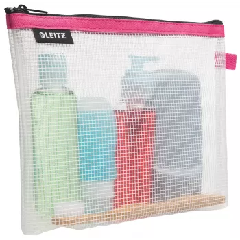 Leitz Bolsa de viagem cosmética impermeável WOW, Unissexo, Bolsa de acessórios, Tamanho único, Fecho de correr, Impermeável, Rosa