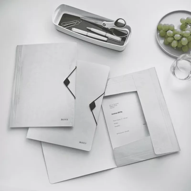 Leitz 3-Klapp-Mappe WOW PP A4, pasta de apresentação, A4, polipropileno (PP), branco, formato vertical, 150 folhas