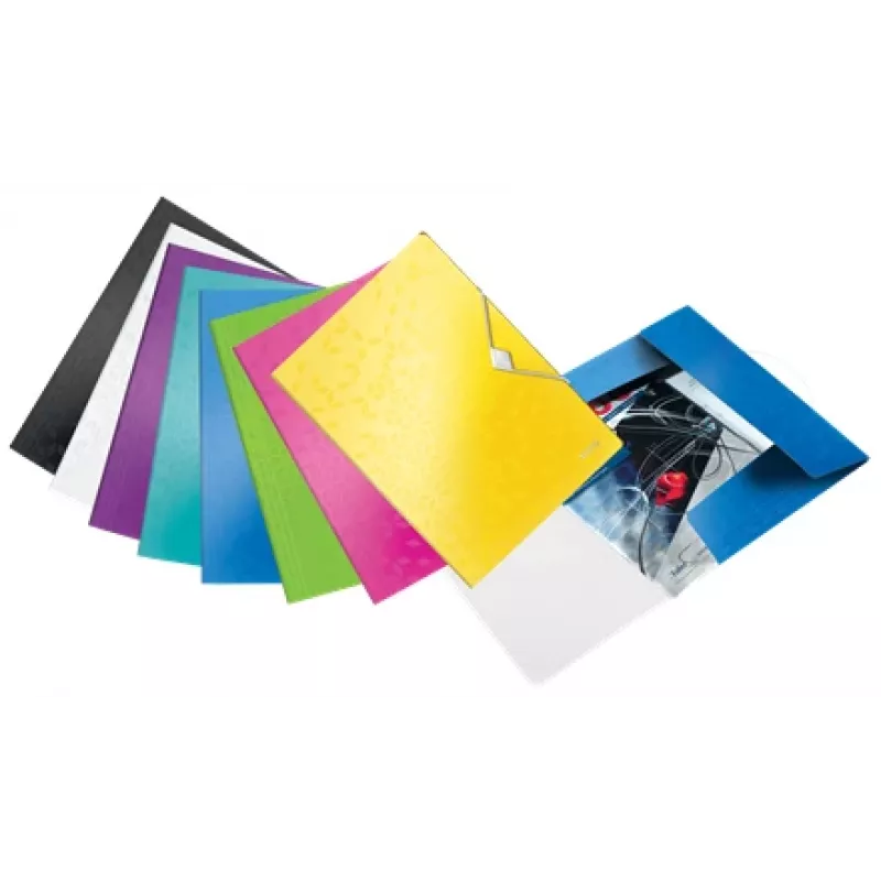 Leitz 3-Klapp-Mappe WOW PP A4, pasta de apresentação, A4, polipropileno (PP), branco, formato vertical, 150 folhas