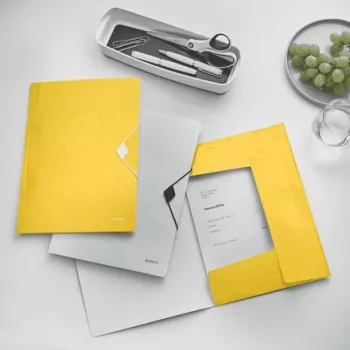 Leitz 3-Klapp-Mappe WOW PP A4, pasta de apresentação, A4, polipropileno (PP), amarelo, formato vertical, 150 folhas