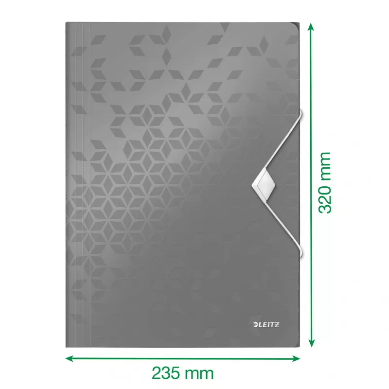 Leitz 3-Klappen-Mappe WOW PP A4, pasta de abas, A4, polipropileno (PP), preto, formato horizontal/vertical, 150 folhas